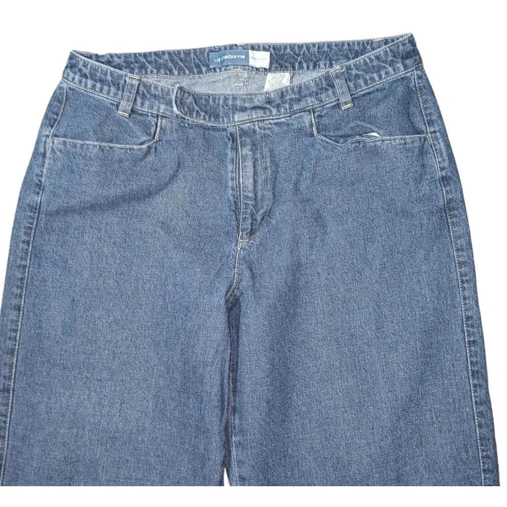 Liz Claiborne Jeans Womens Size 12 Trouser Fit Blue Denim - Picture 2 of 13